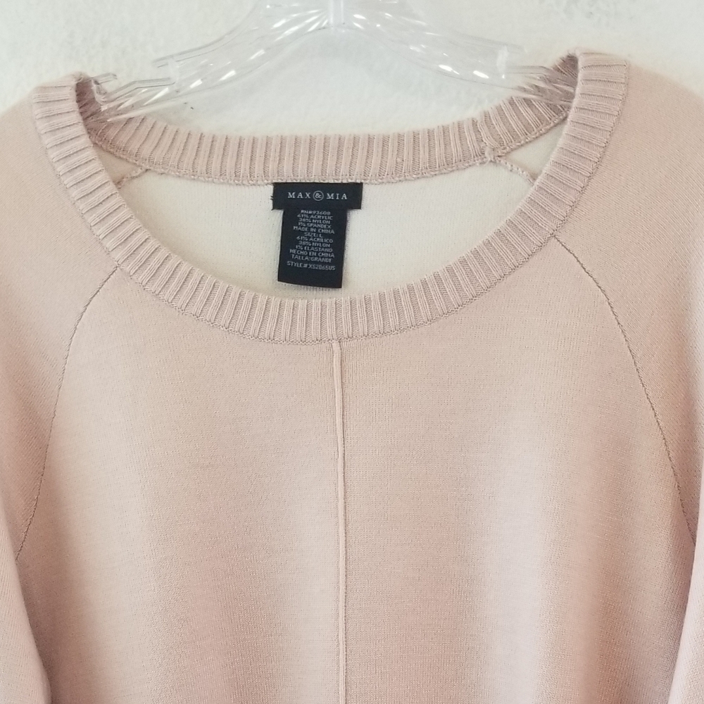 Max & Mia Blush Crewneck Sweater Sz Large - Picture 5 of 6